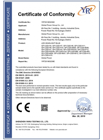 C320 CE certificate