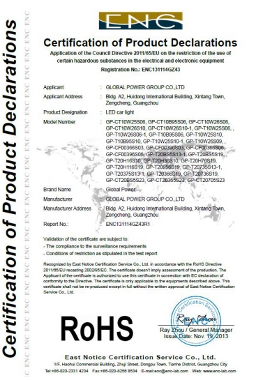 ROSH certificate